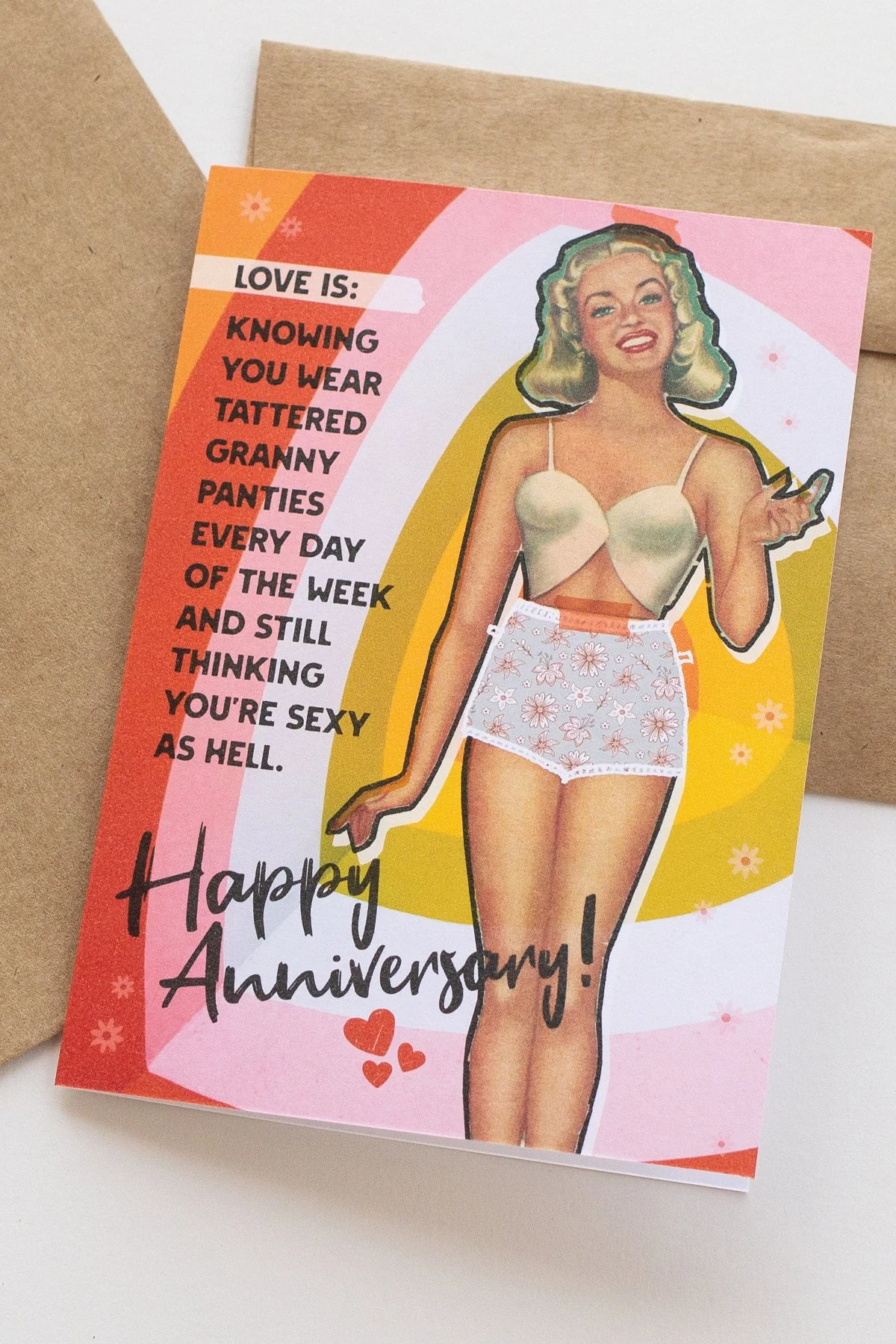 Funny 'Granny Panties' Anniversary Card for a Woman Married for a While