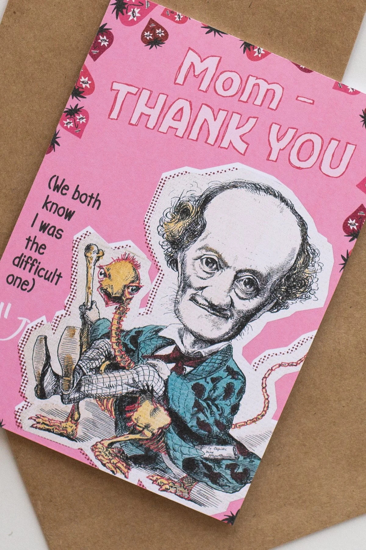 Funny Vintage Illustrated Magical Yellow Bird Mother's Day Card