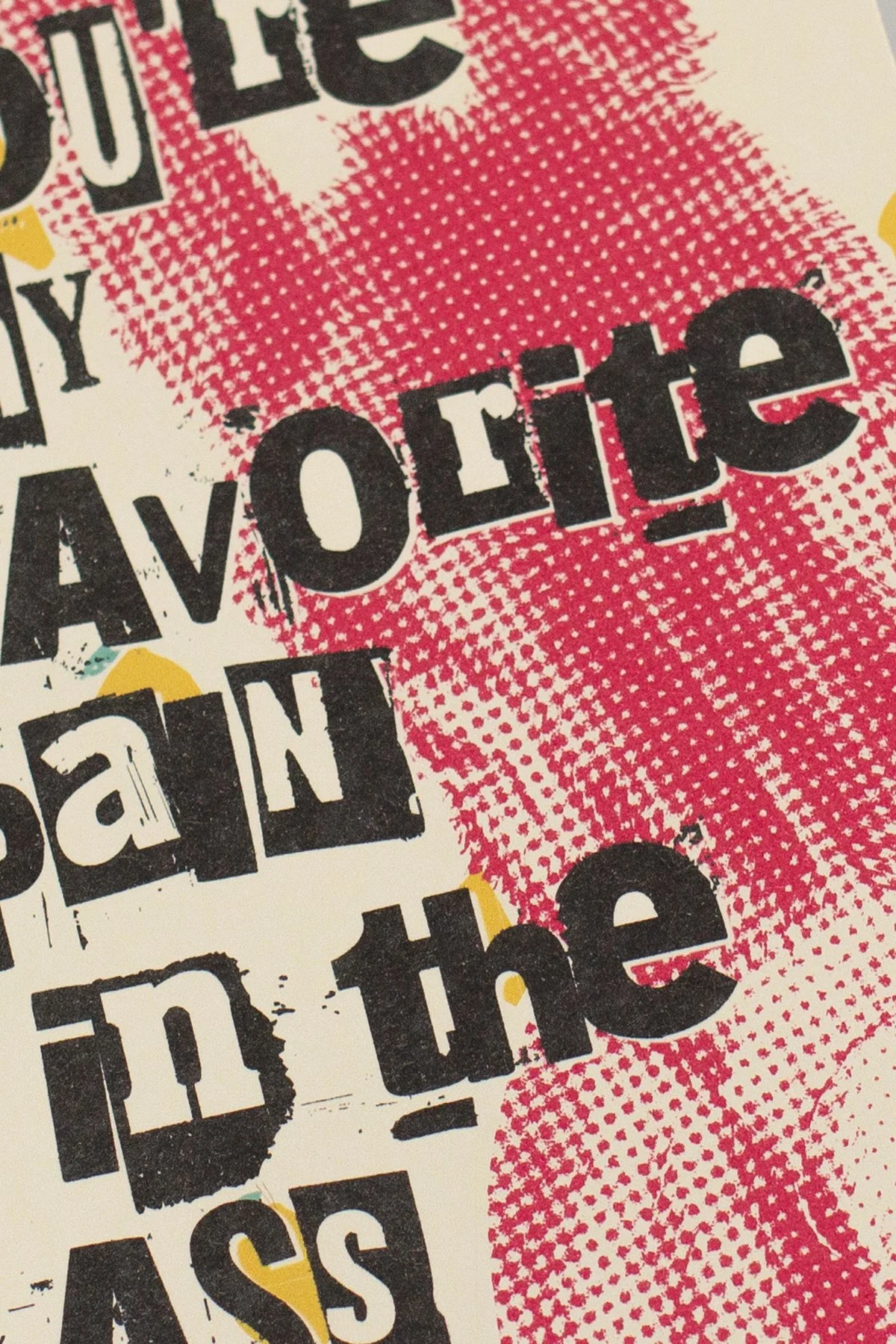 You're My Favorite Pain in the Ass – Sarcastic Love Card | Donkey Art Anniversary Friend Card