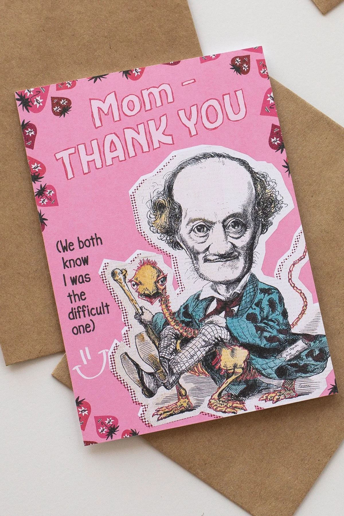 Funny Vintage Illustrated Magical Yellow Bird Mother's Day Card