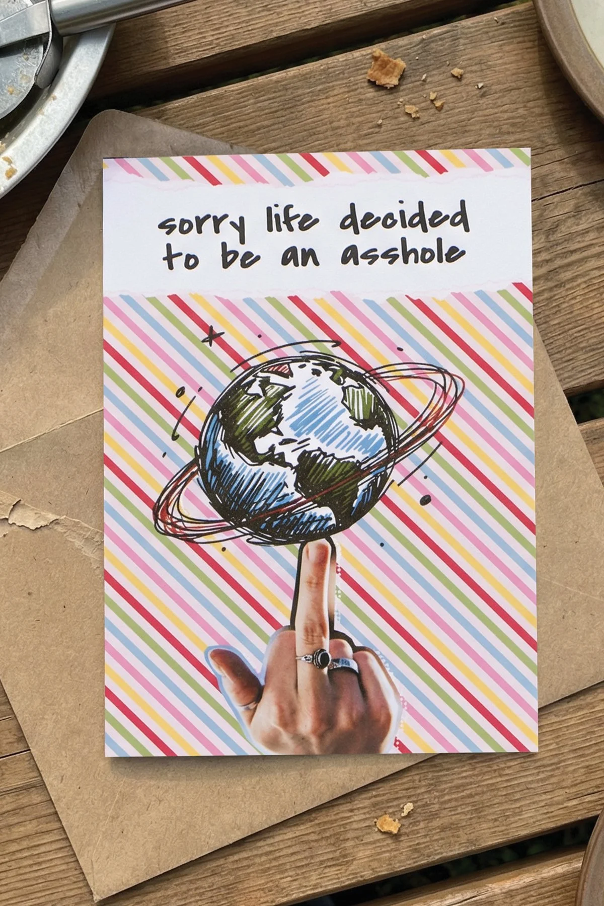 Sarcastic Sympathy Card, Empathetic Life Sucks, Life is an Asshole Get Better Card