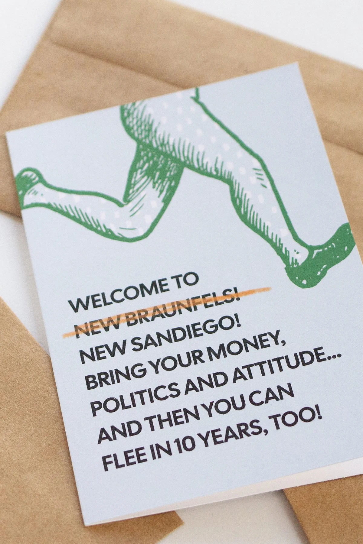 Sense of Humor Small Town Texas Local Card - Blank Inside