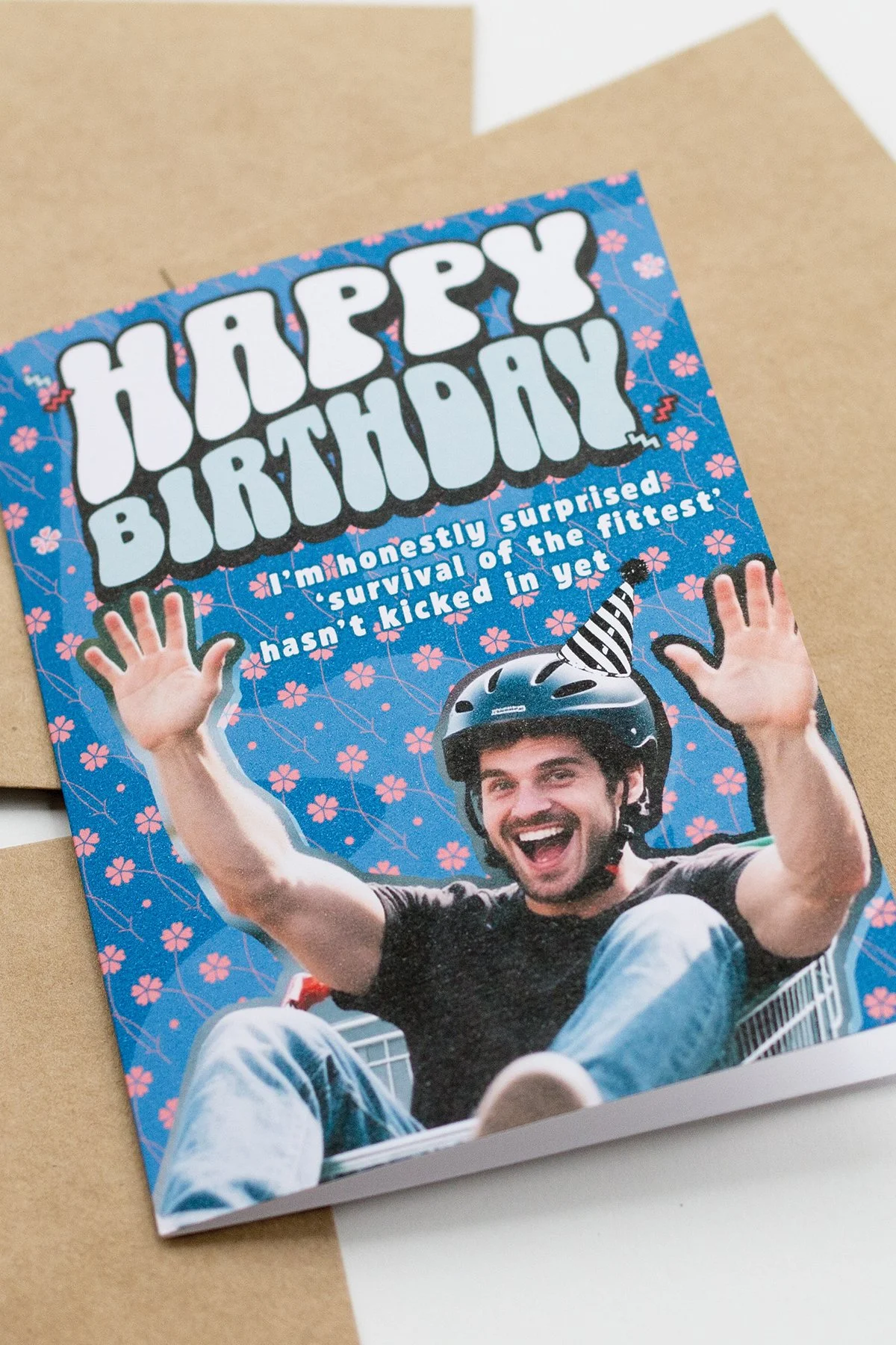 Funny 'Survival of the Fittest' Birthday Card - Blank Inside