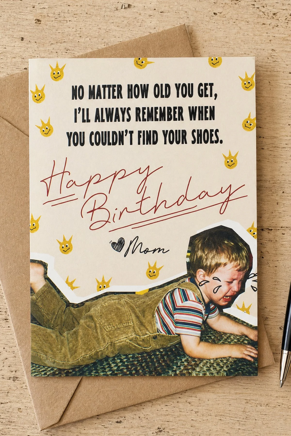 This card is a funny and heartfelt birthday card that only a mom can send, and perfect for sons of any age