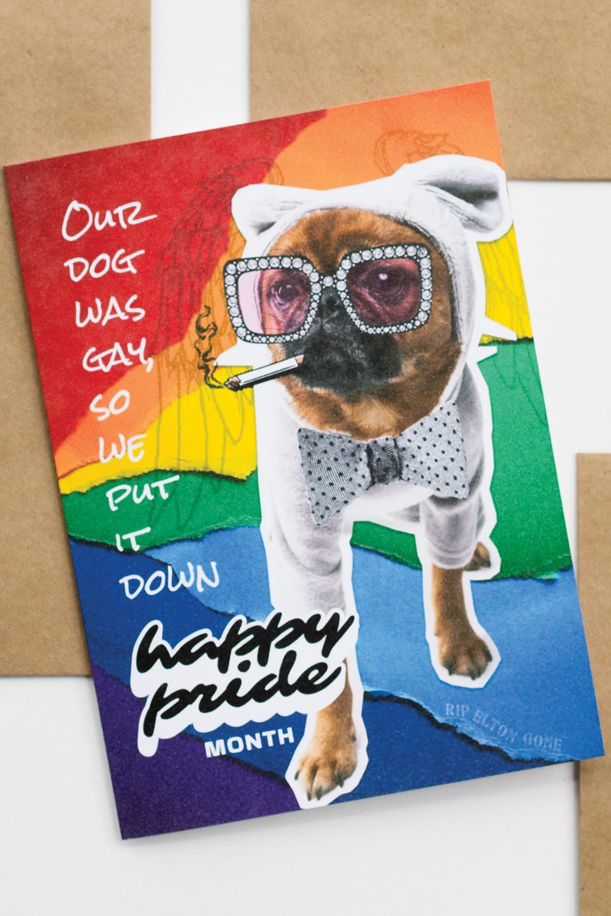 Absurd Straight Man 'Pride Month' French Bulldog Card - Blank Inside