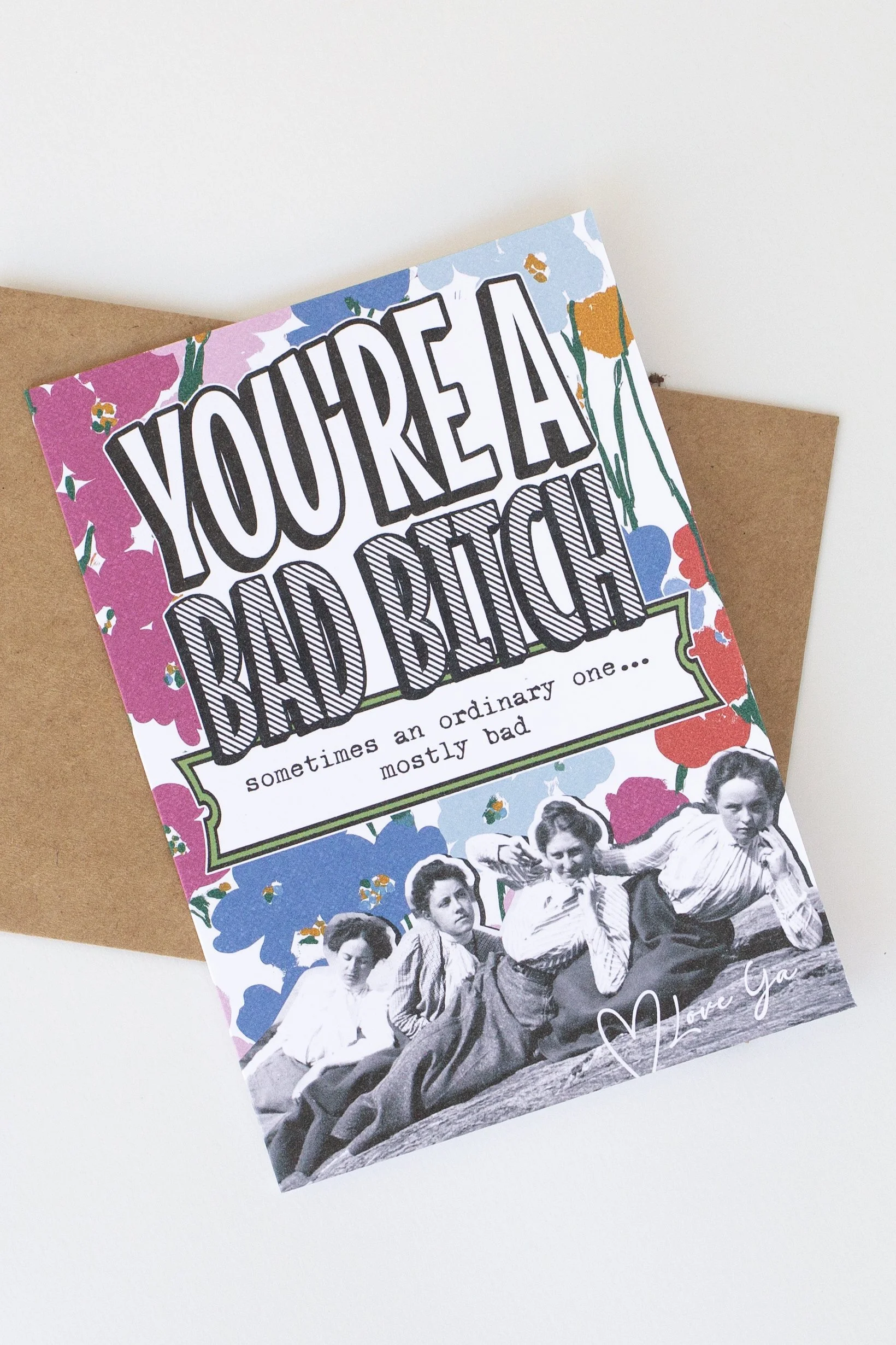 You're a Bad Bitch Birthday, Independent Woman Card, Irreverent Encouragement Best Friend Card, Snail Mail, Icy Cool Blue, Penpal Gift, Vintage