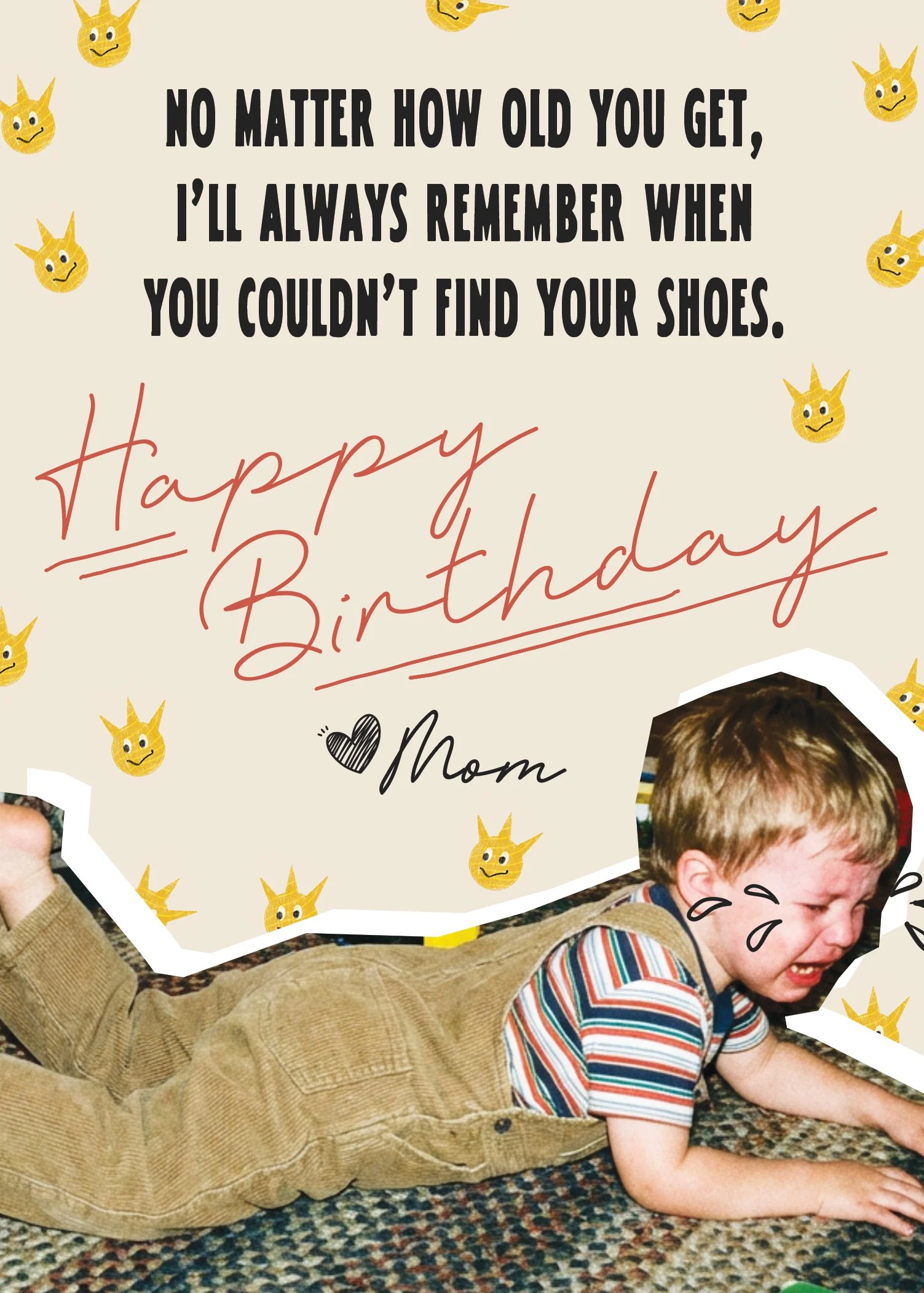 Lost Your Shoes - Funny Birthday Card From Mom | Nostalgic Heartfelt Boy Birthday Card