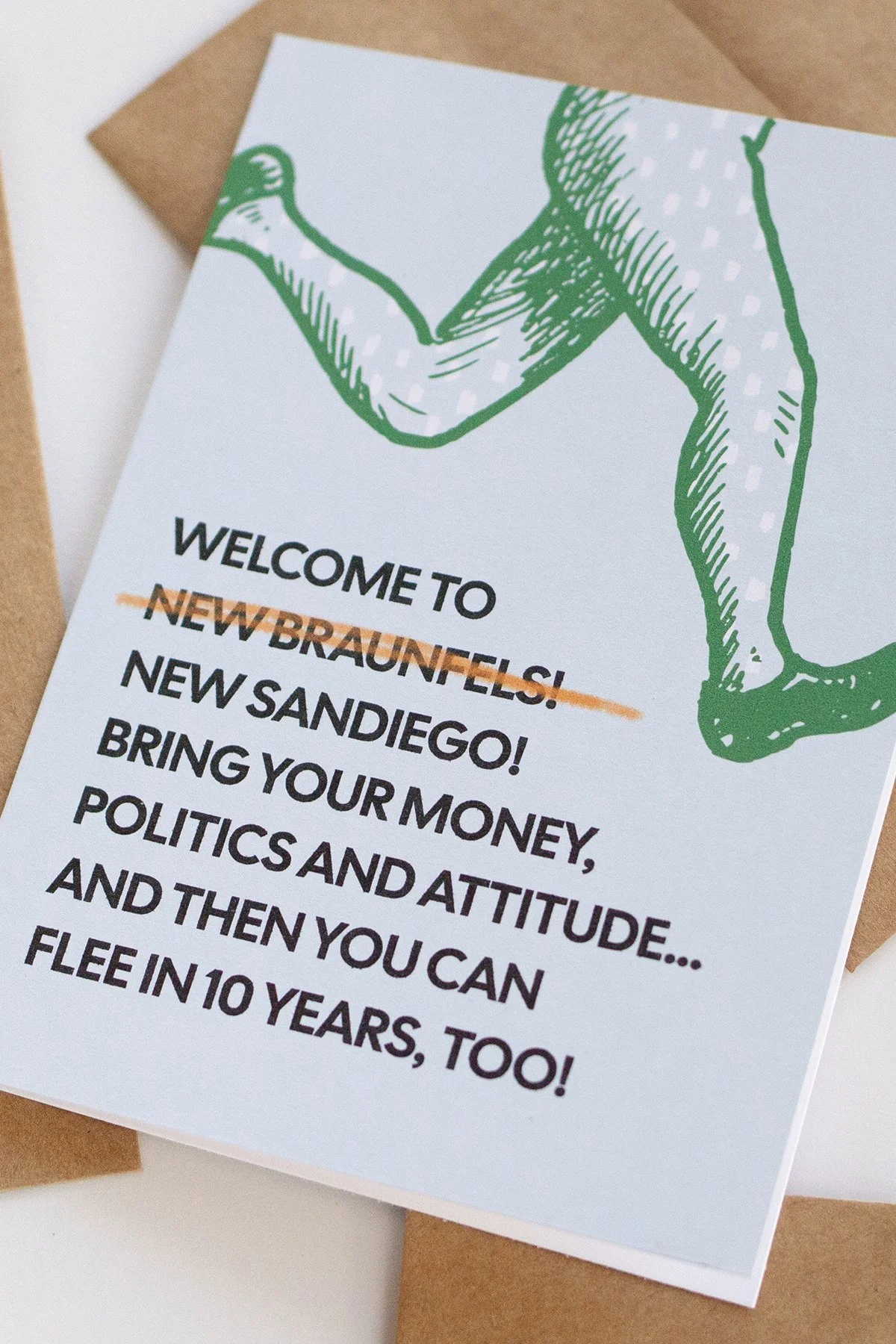 Sense of Humor Small Town Texas Local Card - Blank Inside