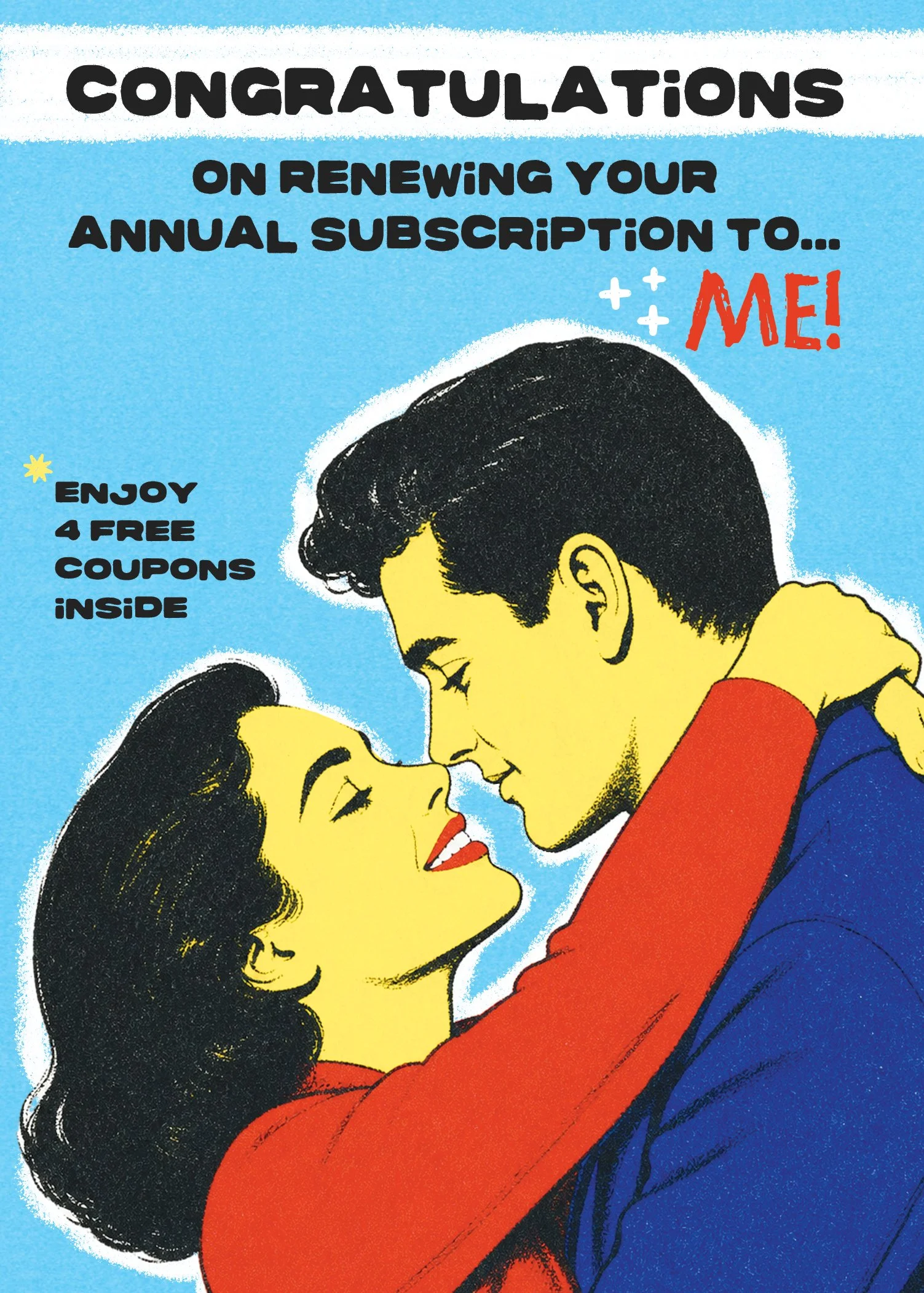 Committed – Funny Anniversary Card for Him with Coupons | Annual Subscription for Spouse