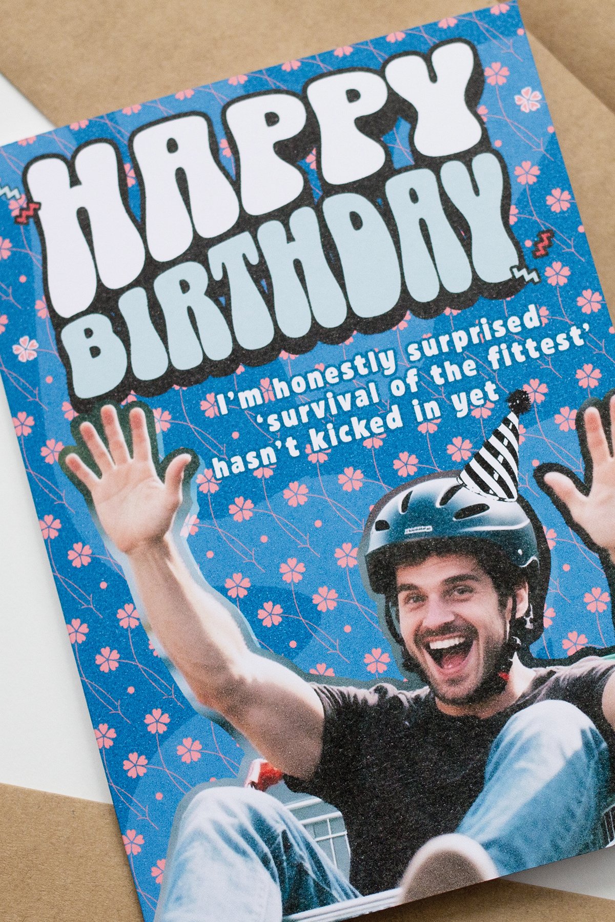 Funny 'Survival of the Fittest' Birthday Card - Blank Inside