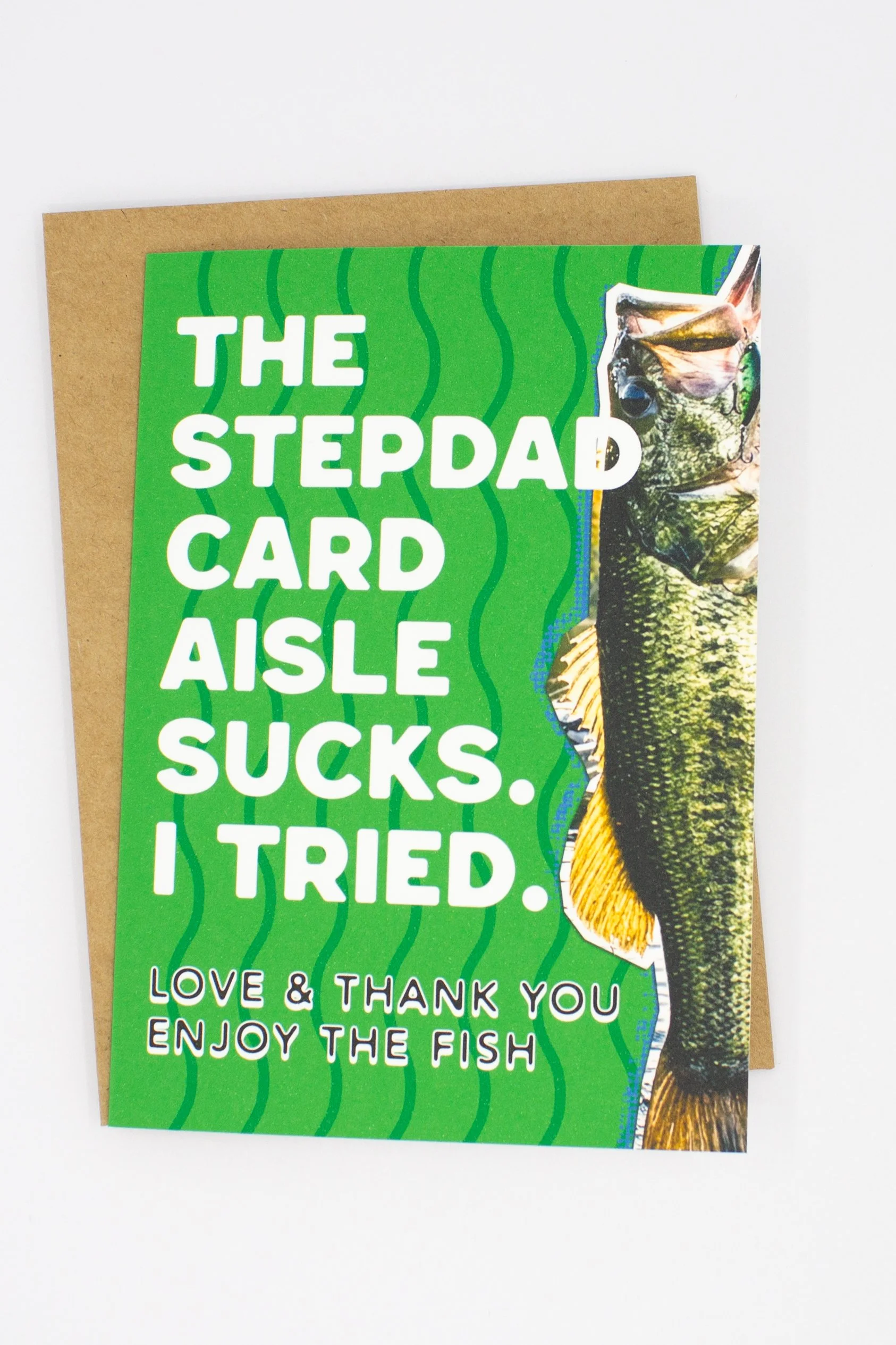 Happy Father’s Day card for bigmouth bass fisherman coastal fishing lover.