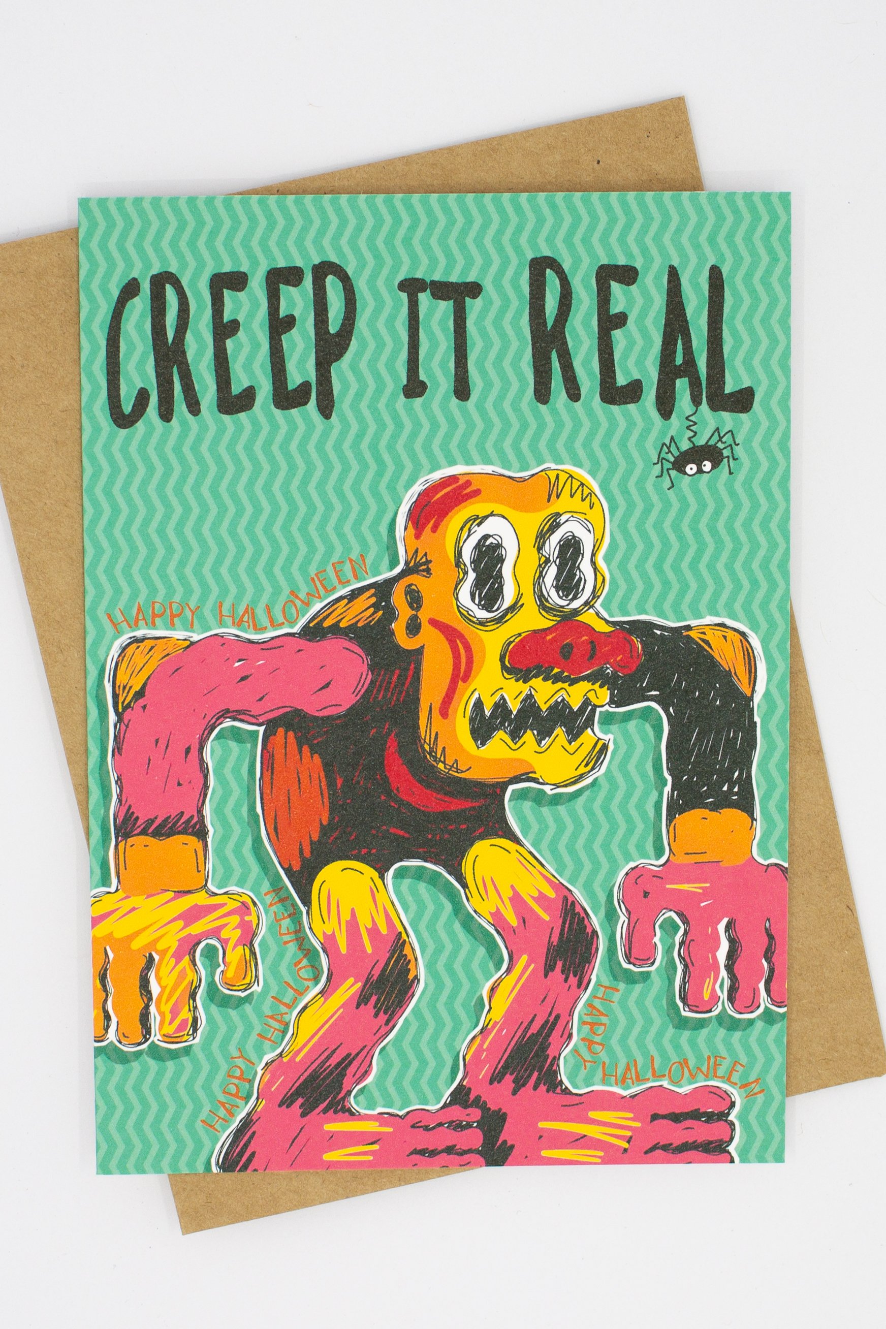 Creep It Real – Funny Halloween Card | Monster Pun | Happy Halloween Dad Joke