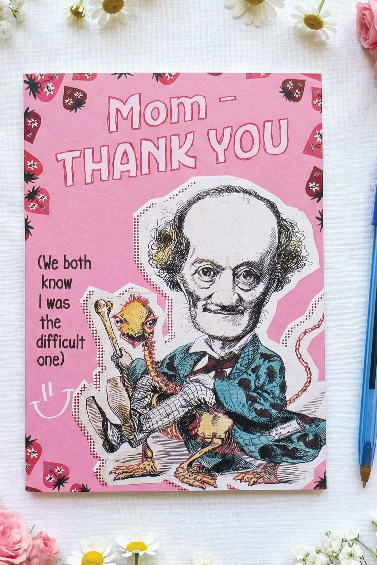Funny Vintage Illustrated Magical Yellow Bird Mother's Day Card