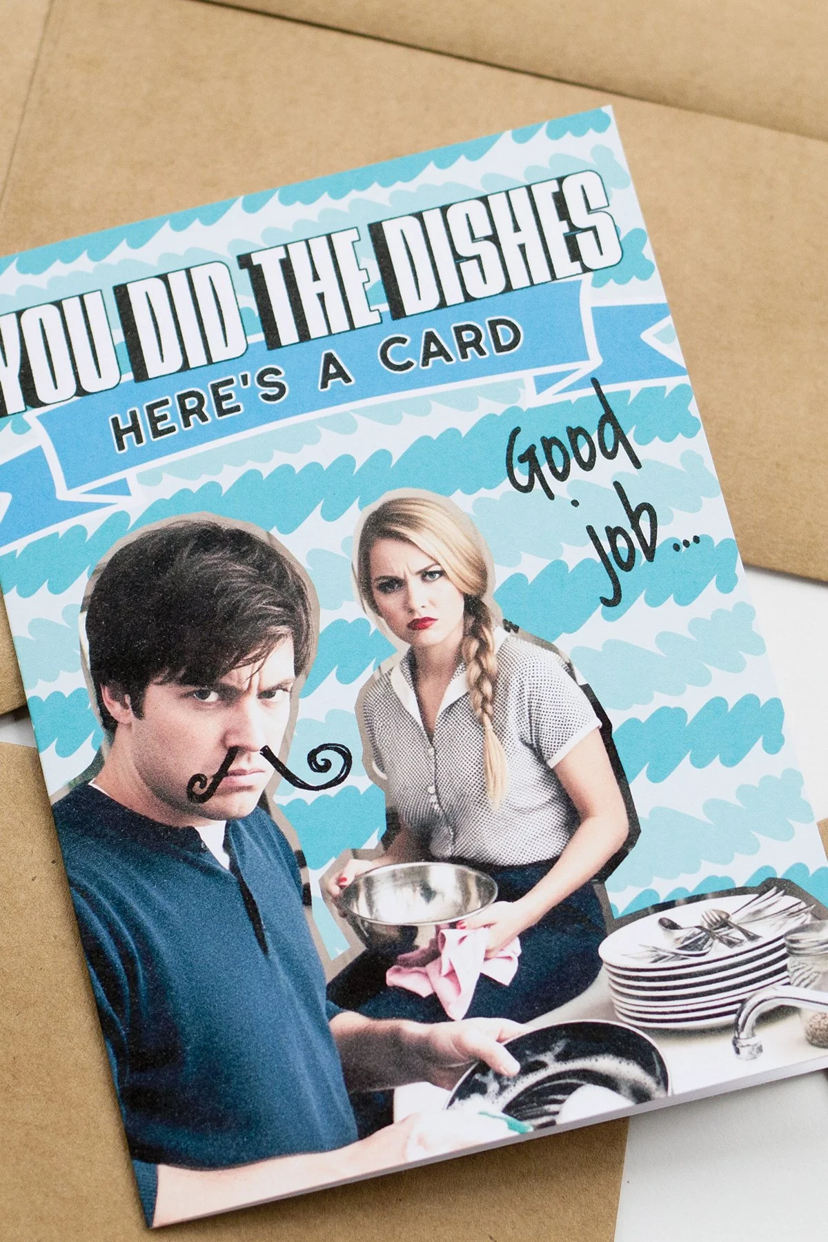 Funny 'You Did the Dishes' Congratulations Card - Blank Inside