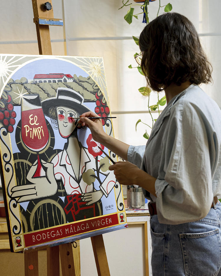 Isa-Nieto-Botella-El-Pimpi-cuadro-pintando.png