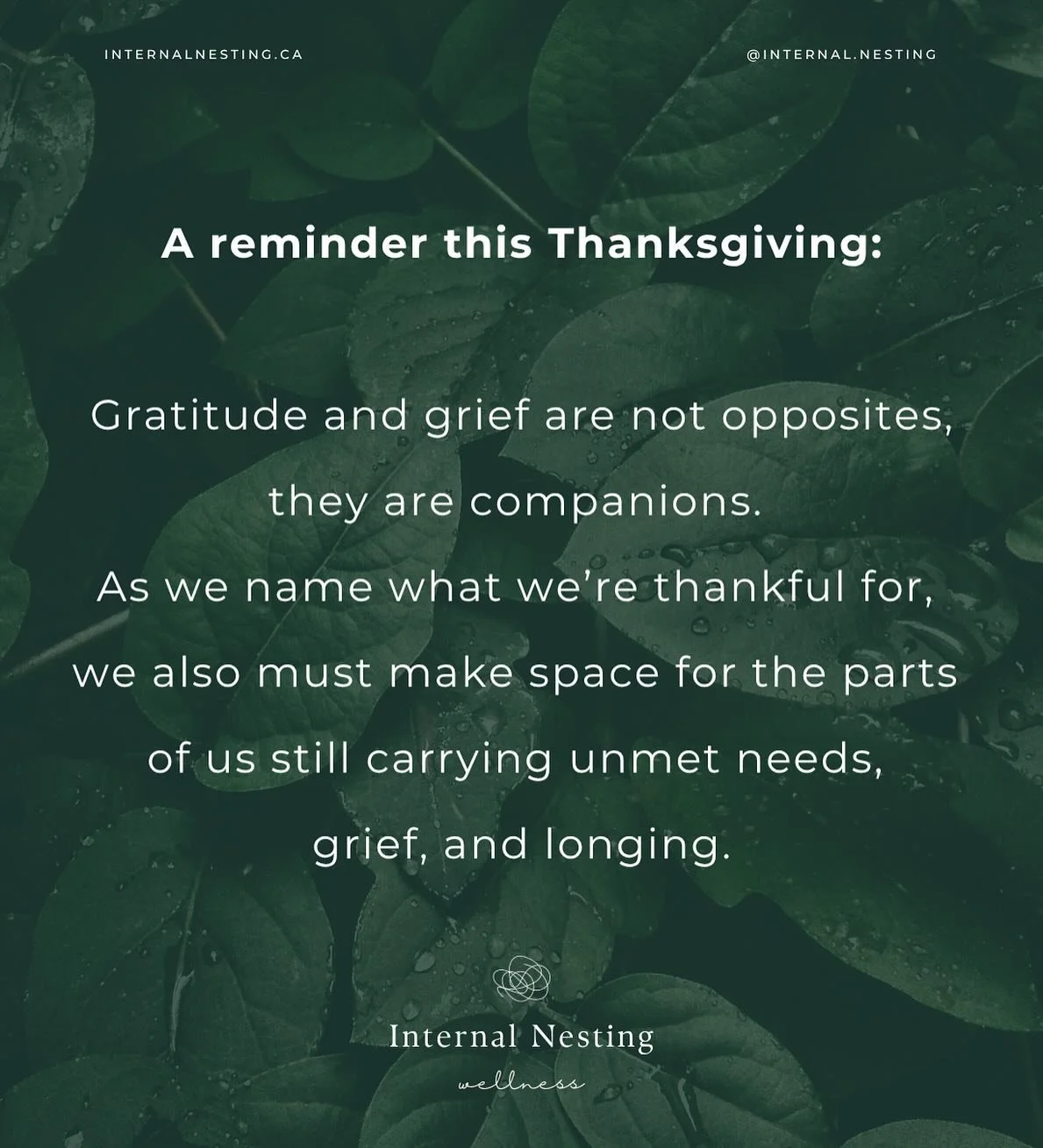 This Thanksgiving, remember to allow gratitude and grief to sit at the same table. As we reflect on what we&rsquo;re thankful for this season, may we also honour the parts of us that are still healing, longing, or holding pain. Both deserve space, co
