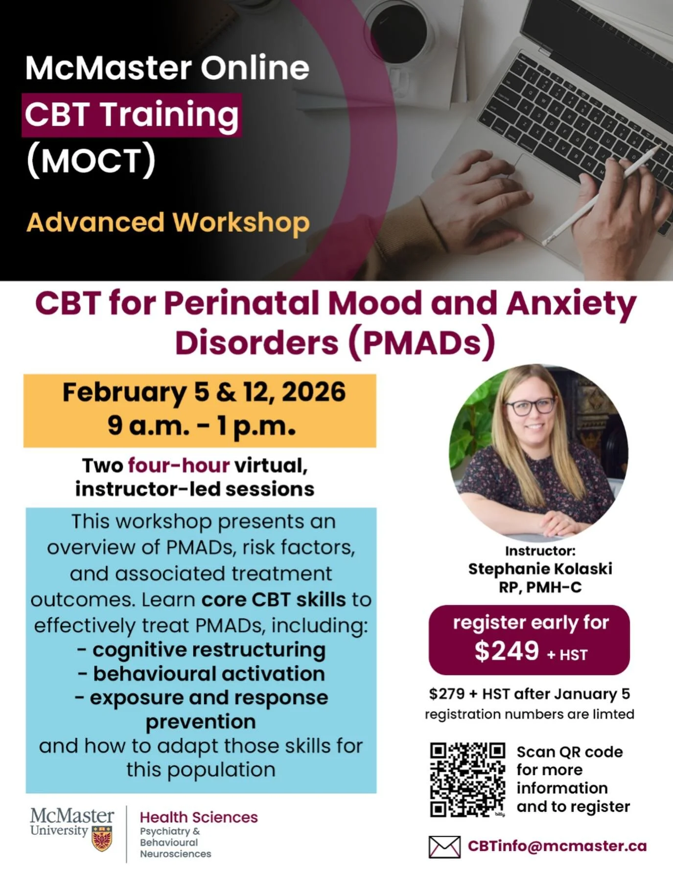 Registration is still open for this workshop that I am working hard on behind the scenes!

This is a workshop for clinicians and individuals who support the perinatal population and are looking to utilize CBT skills with the folks they work with.

Li