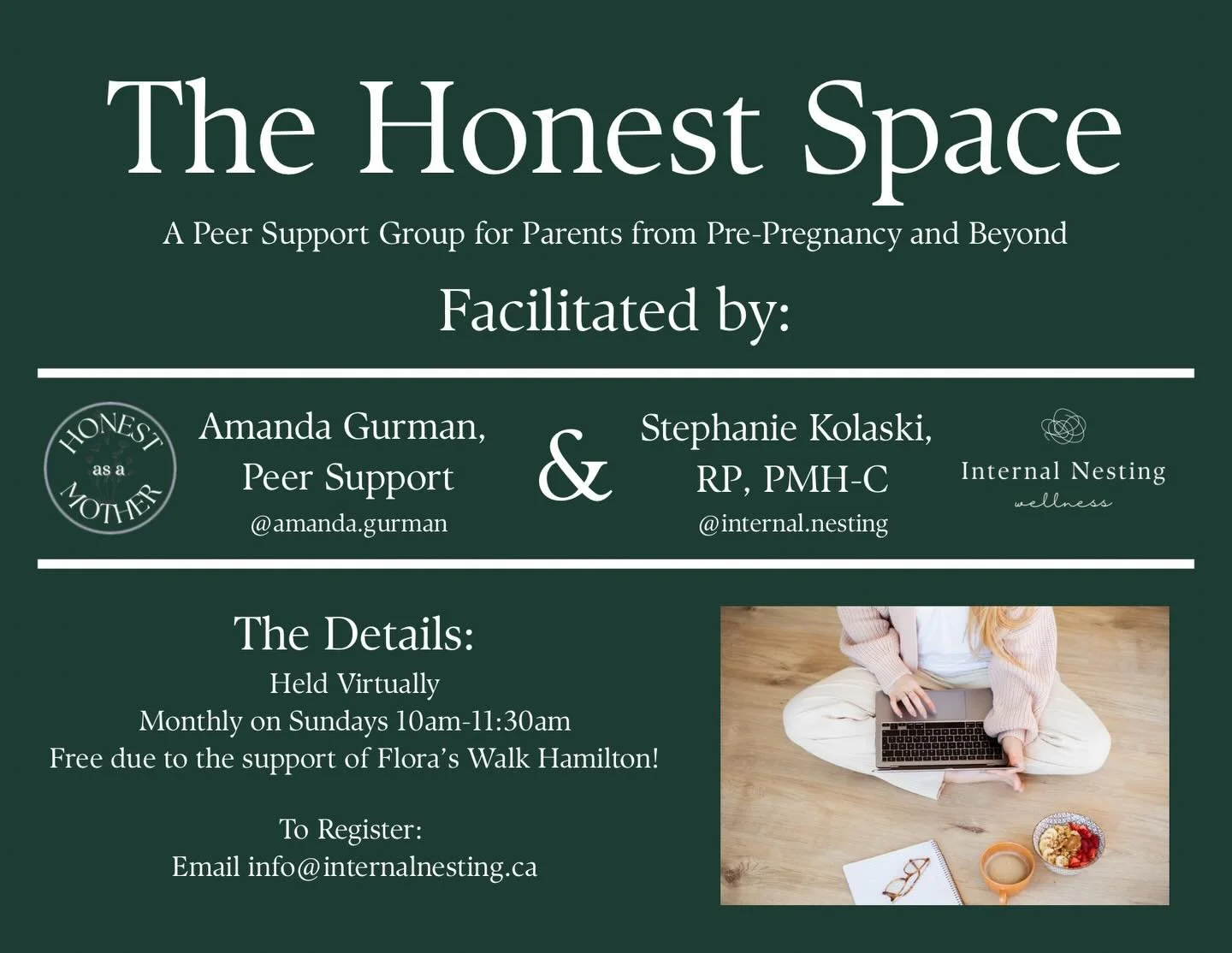 Our next virtual group begins February 22. Spots are intentionally limited to keep the space honest and connected. There is no fee for attending due to the amazing donations from @floraswalkhamilton 

Link in bio to learn more or email info@internaln