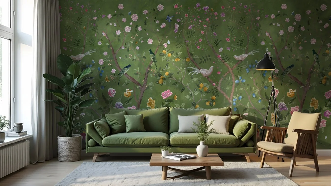 Abbotsford handpainted wallpaper mural green chinoiserie3.jpg