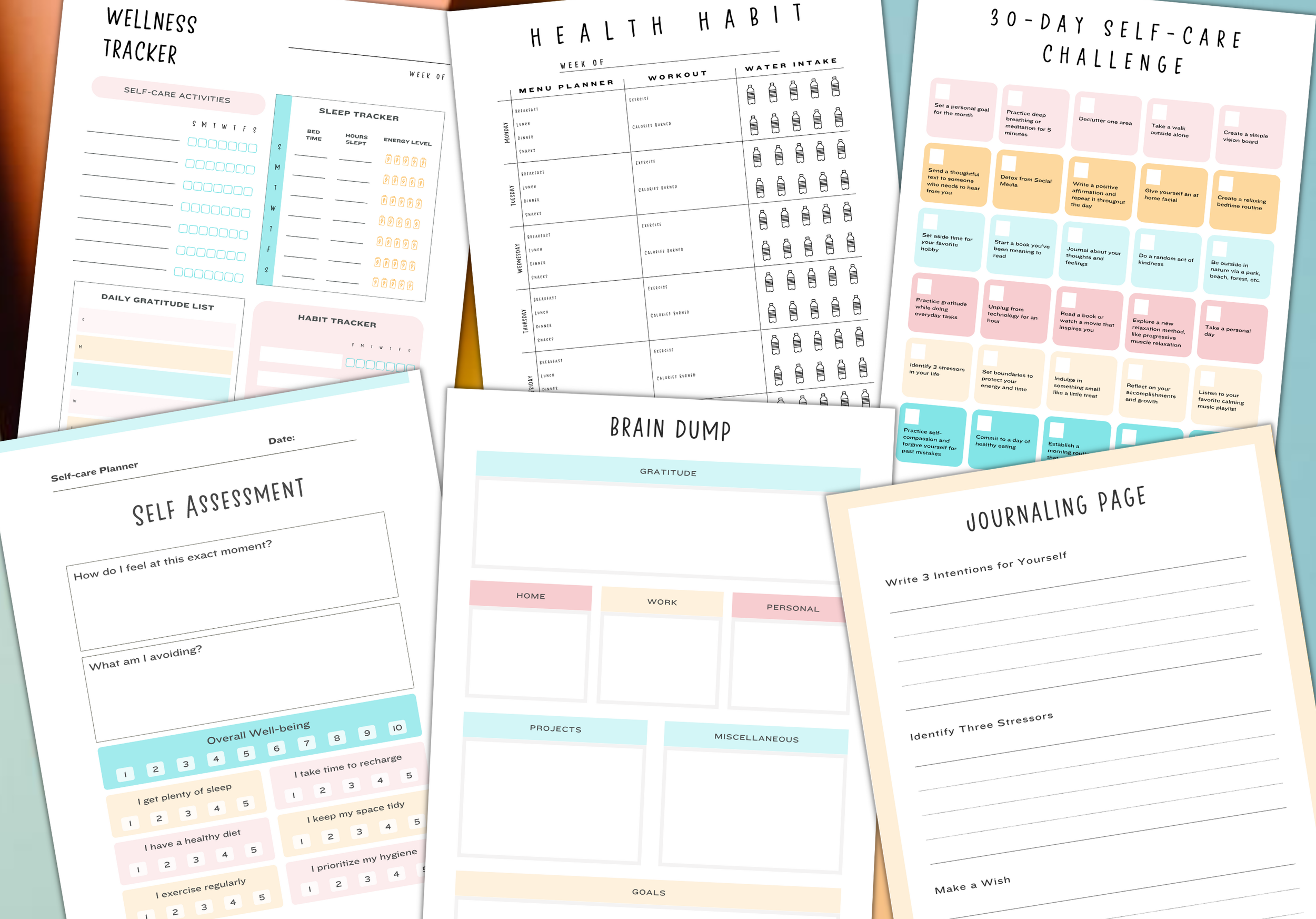 Wellness Tracker Set- Sherbet