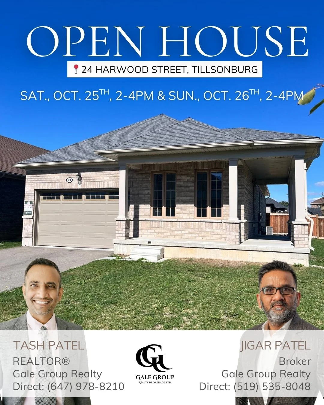 OPEN HOUSE 📍24 Harwood Street, Tillsonburg
Saturday, October 25th &amp; Sunday, October 26th | 2&ndash;4 PM
$669,900

Welcome to this modern 2022-built corner-lot bungalow in one of Tillsonburg&rsquo;s newest and most family-friendly neighbourhoods!