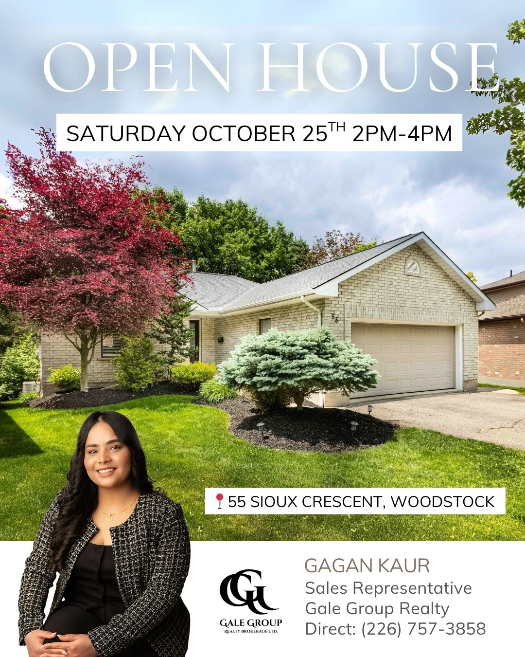 OPEN HOUSE 📍55 Sioux Crescent, Woodstock
Saturday, October 25th | 2&ndash;4 PM
💰 $699,000

Welcome to this beautifully maintained bungalow in one of Woodstock&rsquo;s most desirable, family-friendly neighbourhoods! Featuring a double attached garag