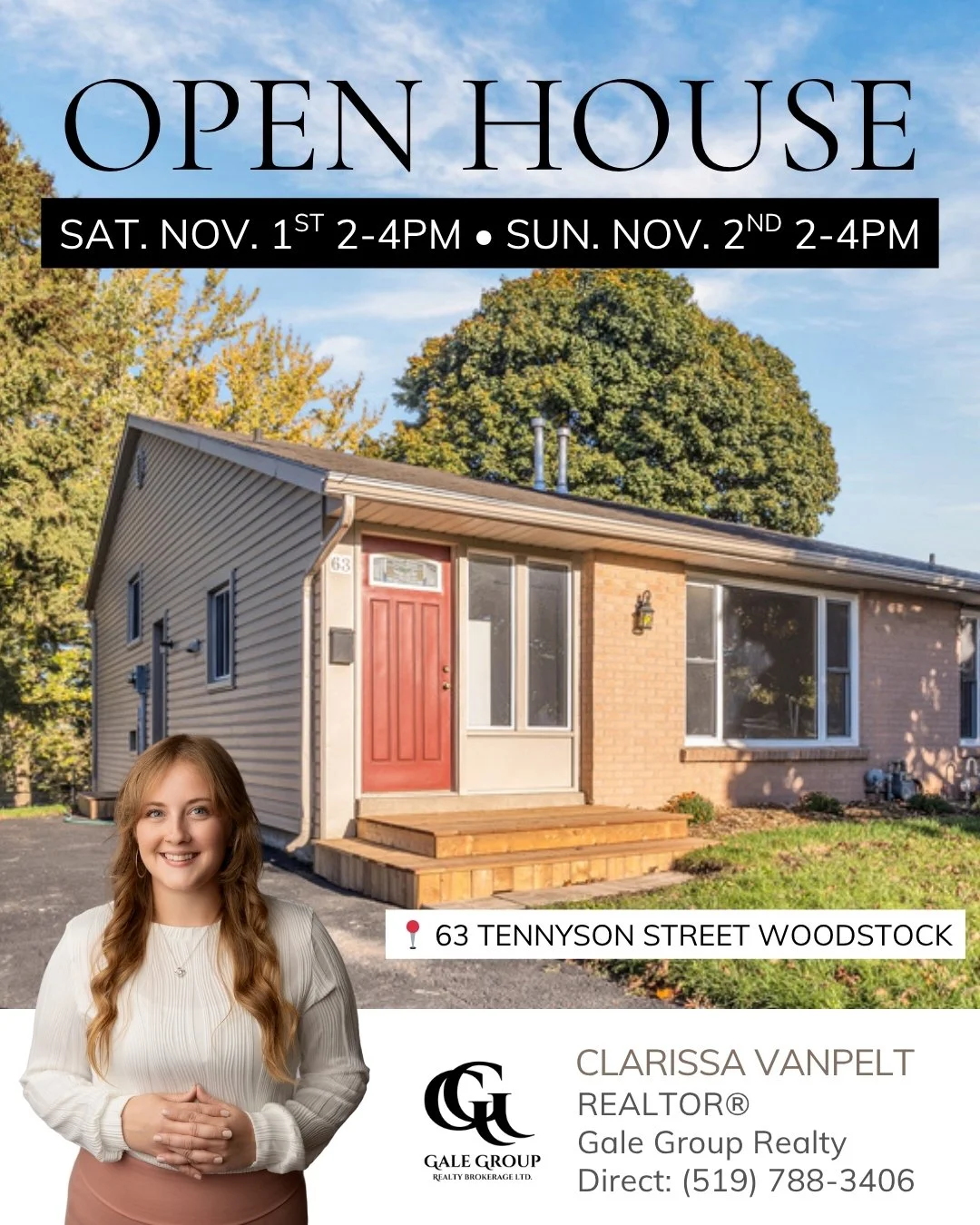OPEN HOUSE 📍63 Tennyson Street, Woodstock
Saturday, November 1 | 2&ndash;4 PM
Sunday, November 2 | 2&ndash;4 PM
$510,000

Bright, Affordable, and Move-In Ready

Perfect for first-time buyers or downsizers, this charming 3-level back split offers a w