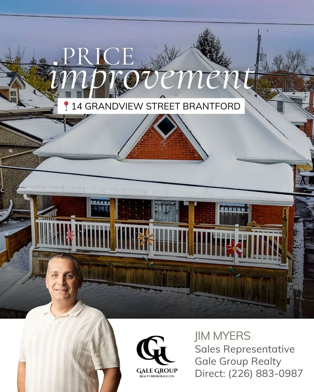 PRICE IMPROVEMENT📍14 Grandview St, Brantford
Now offered at $499,000

This charming cottage-style bungalow is move-in ready and perfectly positioned overlooking the park, with beautiful city views. Featuring 3 bedrooms and 2 bathrooms, the home blen