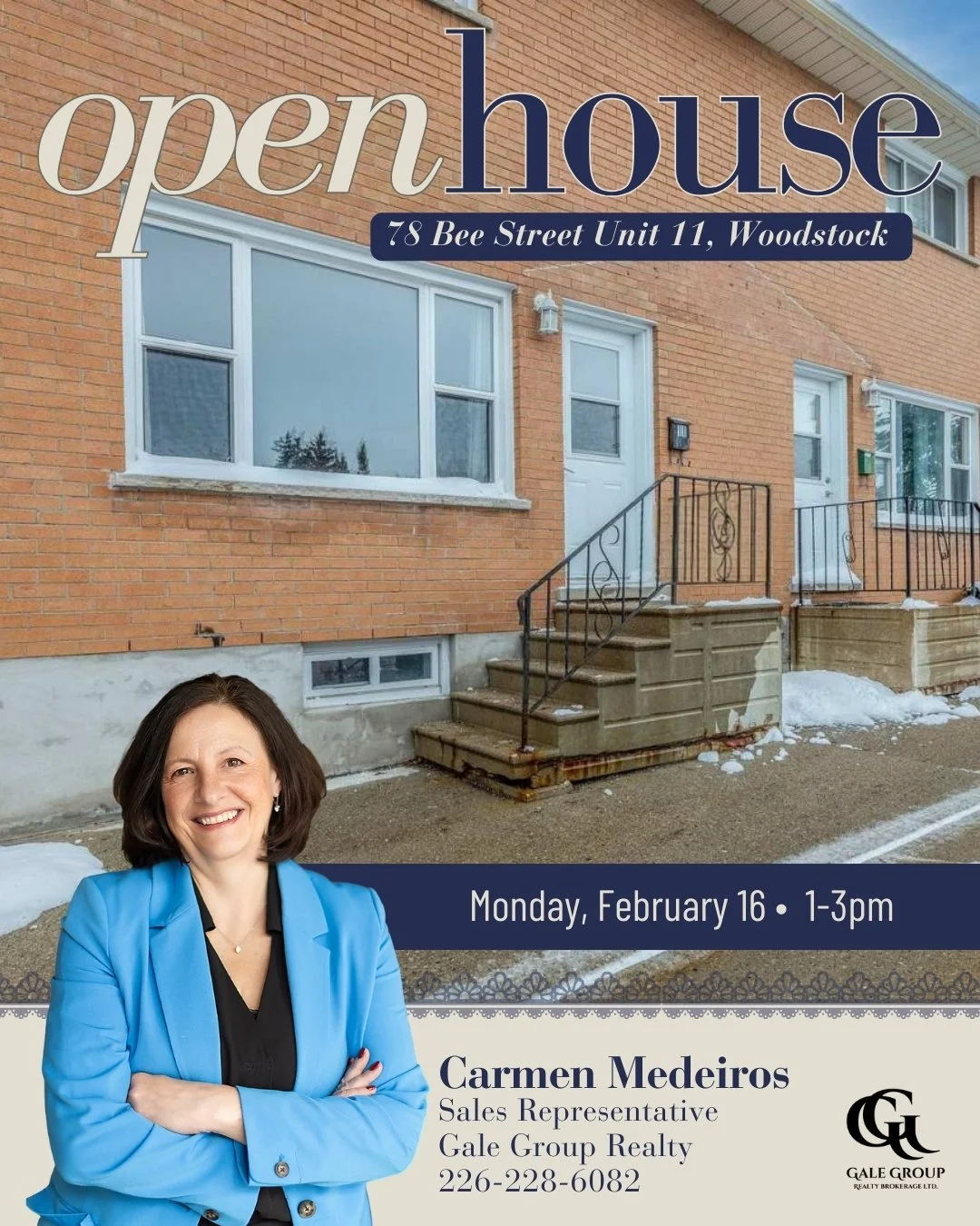 OPEN HOUSE 📍11&ndash;78 Bee Street, Woodstock
Monday, February 16 | 1&ndash;3 PM
$349,999

Beautifully updated and move-in ready, this townhome is located in a quiet, small condo community in Woodstock. Renovations include professionally refinished 
