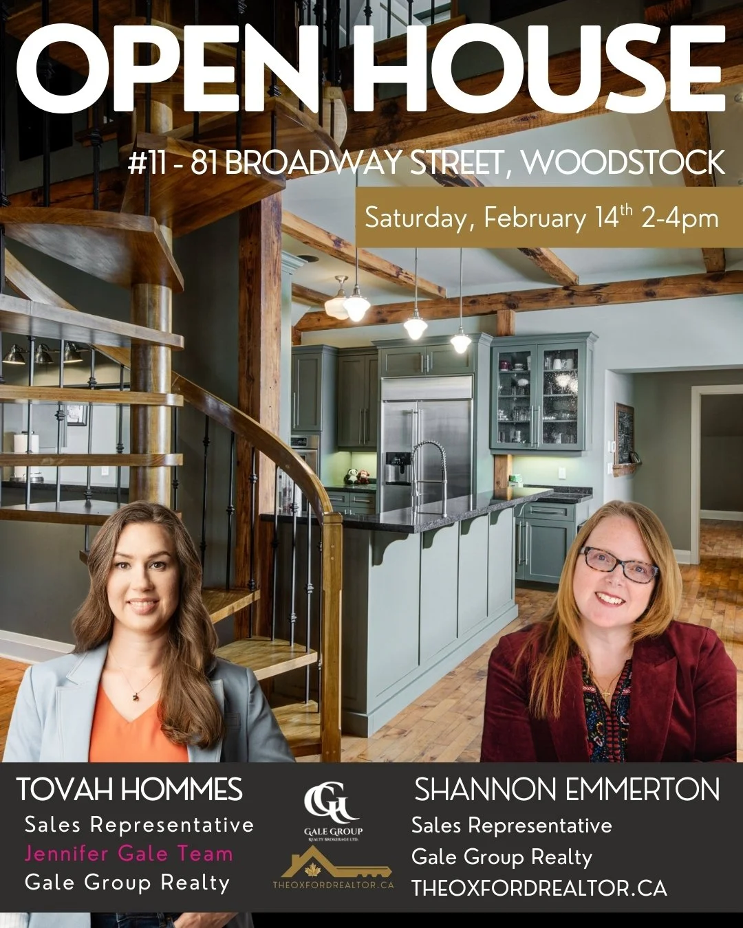 OPEN HOUSE 📍81 Broadway Street, Unit 11, Woodstock
Saturday, February 14, 2026 | 2&ndash;4 PM
$649,000

This extraordinary Woodstock penthouse blends contemporary design with rare architectural character inside the historic 1888 Broadway School conv