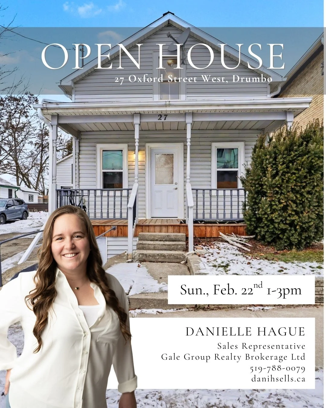 OPEN HOUSE 📍27 Oxford Street W, Drumbo
Sunday, February 22 | 1&ndash;3 PM
$399,000

Small-town living meets modern updates in the heart of Drumbo. This beautifully refreshed 2-bedroom, 1-bath home is ideal for first-time buyers or investors looking 