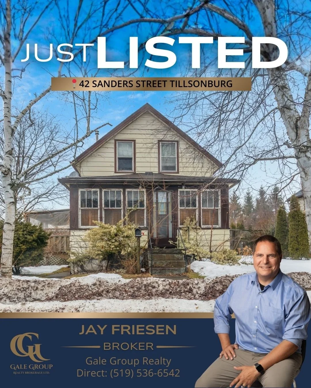 JUST LISTED 📍42 Sanders Street, Tillsonburg
$475,000

Opportunity knocks in a prime Tillsonburg location. Set on an oversized, almost fully fenced lot just seconds from the Tillsonburg Community Centre Complex, this charming 1.5-storey home offers s