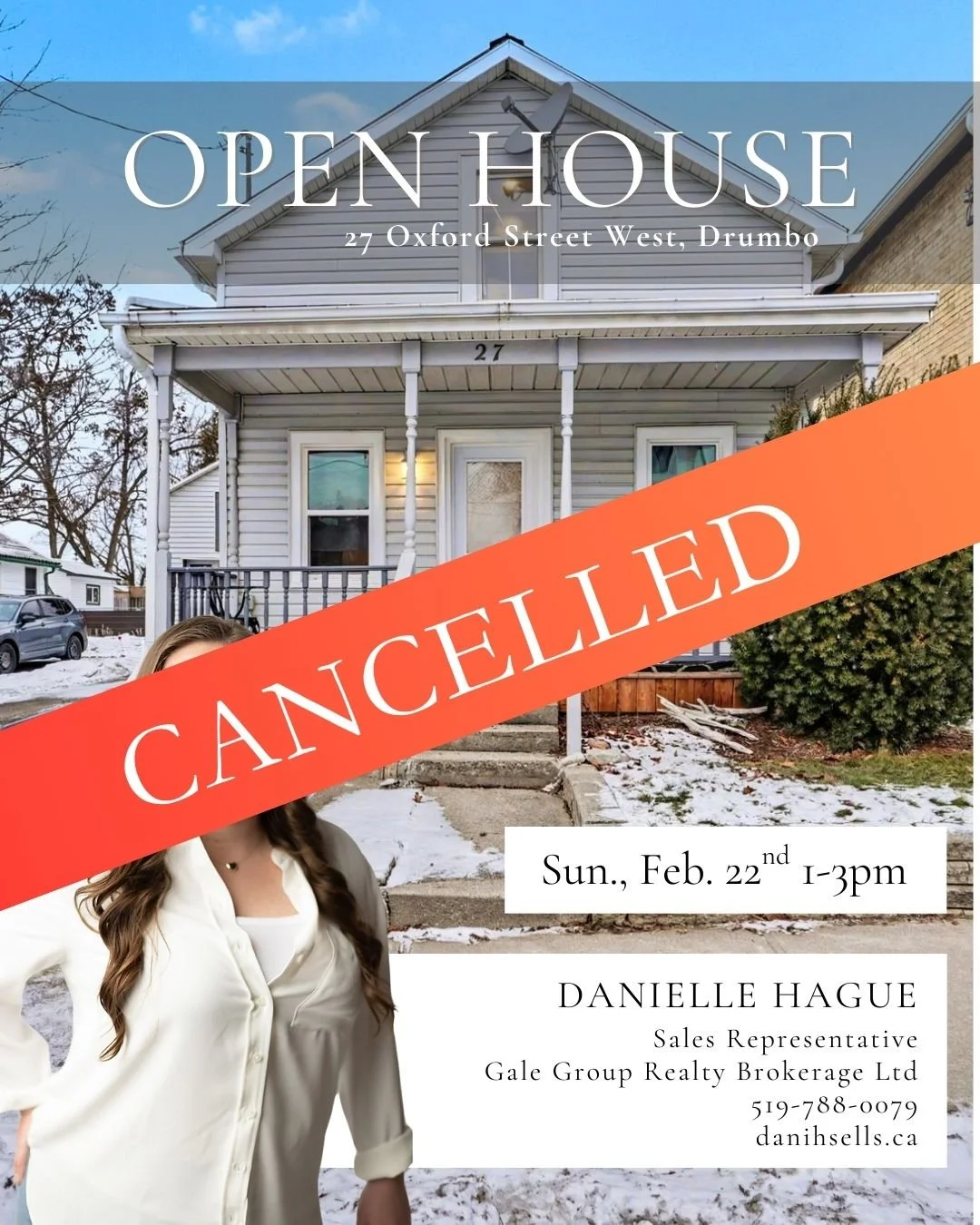 Please note our open houses at 27 Oxford Street West Drumbo have been cancelled. 

Thanks so much for your understanding!

Karie Montgomery
Broker
Gale Group Realty Brokerage Ltd.
(519) 500-2409

Danielle Hague
Sales Representative
Gale Group Realty 