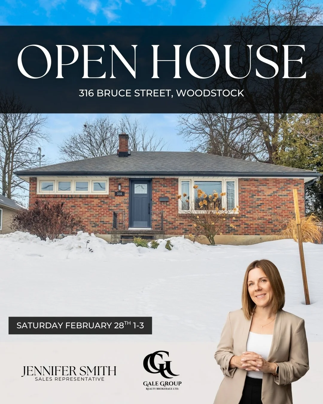 OPEN HOUSE 📍316 BRUCE STREET, Woodstock
Saturday, February 28 | 1&ndash;3 PM
$579,900

Welcome to 316 Bruce Street &mdash; a fantastic bungalow opportunity for first-time buyers or those looking to downsize without compromise. Located on a quiet str