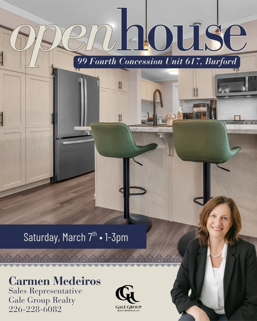 OPEN HOUSE 📍617&ndash;99 FOURTH CONCESSION ROAD, Brant
Saturday, March 7 | 1&ndash;3 PM
$325,000

Welcome to stylish, low-maintenance living in this modern and thoughtfully updated mobile home. Move-in ready and full of practical upgrades, this home