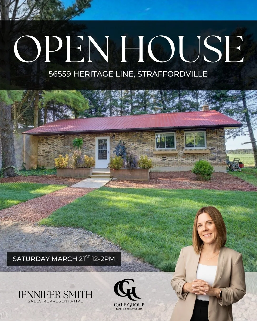OPEN HOUSE 📍56559 HERITAGE LINE, Straffordville
Saturday, March 21 | 12&ndash;2 PM
$525,000

Nestled just off the highway on over half an acre of picturesque property, this charming bungalow offers a rare blend of privacy and convenience. Surrounded