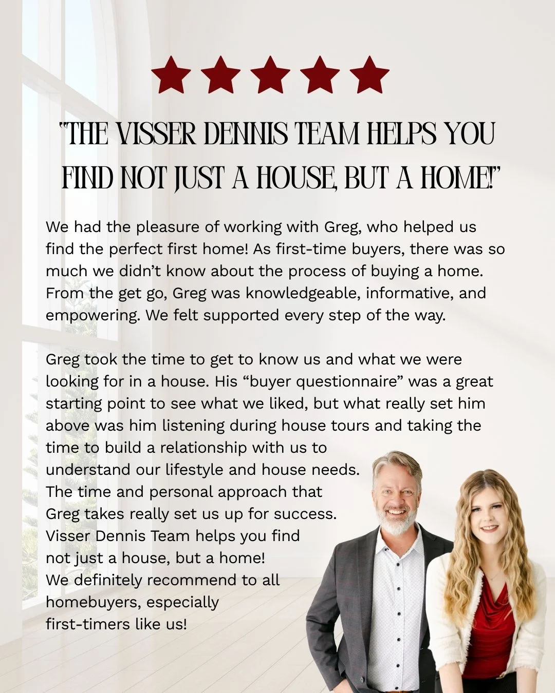 There&rsquo;s something really special about helping first-time buyers find their first home.

From the very beginning, Greg took the time to truly understand what mattered most - not just what they were looking for on paper, but how they live day-to