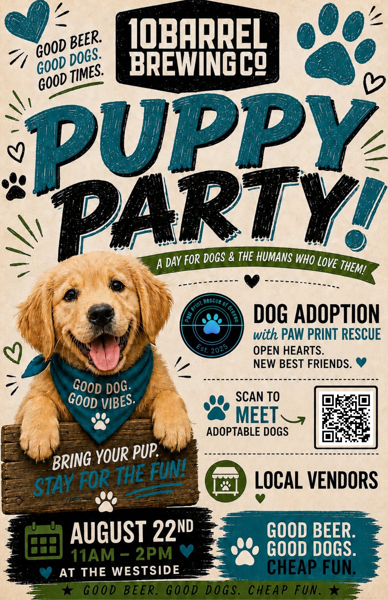 🐾 Meet Your New Best Friend: August 22 at 10 Barrel West Side