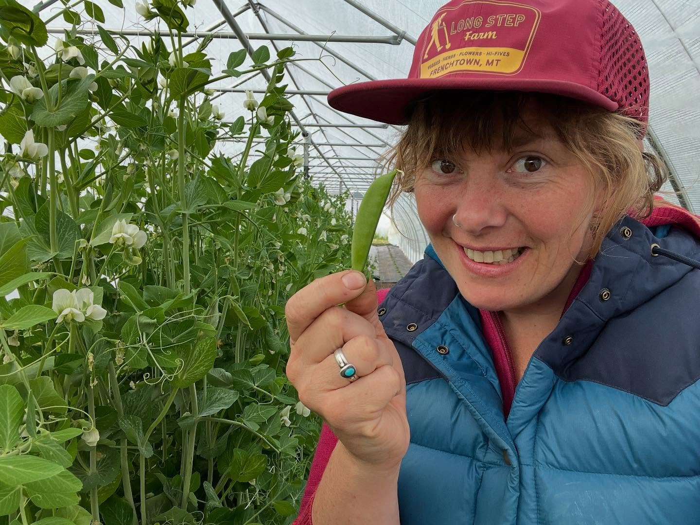 Here&rsquo;s my so-excited about snap peas face! Nick is off farm this weekend so it&rsquo;ll just be me all day @clarkforkrivermarket tomorrow. I&rsquo;ll have the first of our snap peas - come early if ya want some as I&rsquo;m guessing they&rsquo;