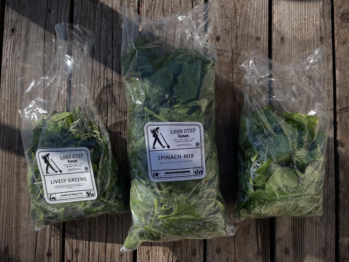 Heads up friends - we have freshly harvested greens available!! Hurray!! The arugula is baby, mild and sweet, lively greens mix popping and spinach big and ready to cooked or blended into whatever your greens-deprived heart desires. We&rsquo;ll be @c