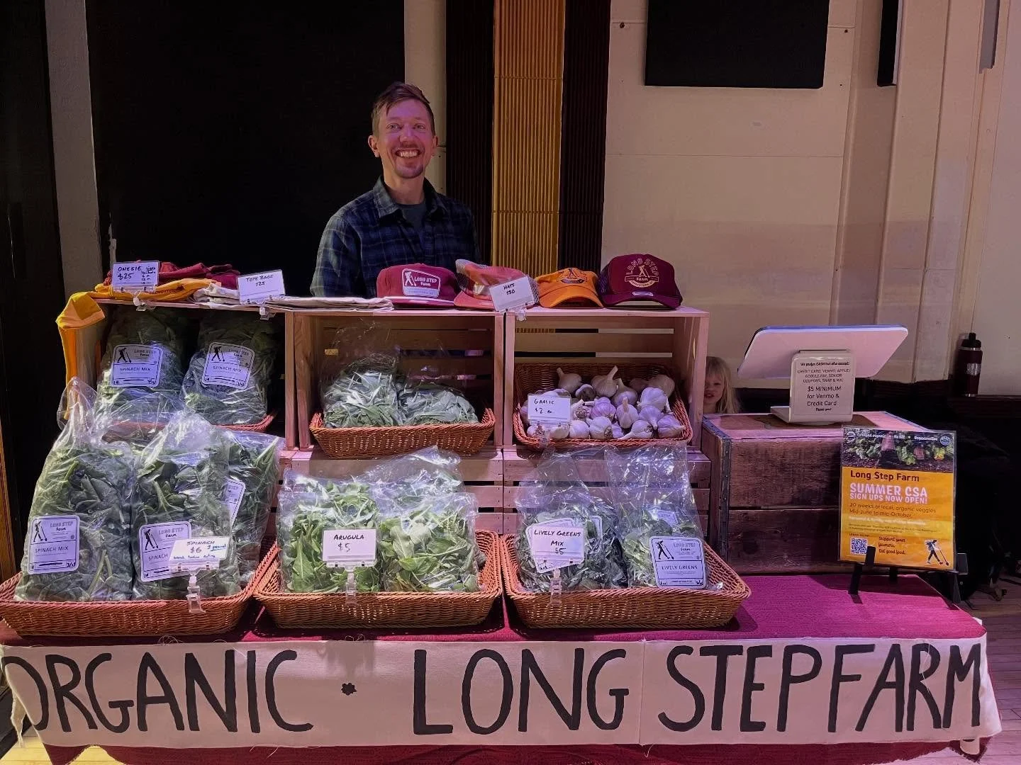 We&rsquo;re all set up @clarkforkrivermarket&rsquo;s indoor space at the Badlander / Locals only until 1pm today! We have delicious baby arugula, lively greens, spinach, garlic and more, alongside a bunch of other awesome vendors. Come by and say hi 