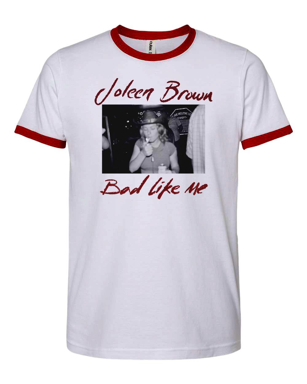 Joleen Brown Smoking Ringer Tee