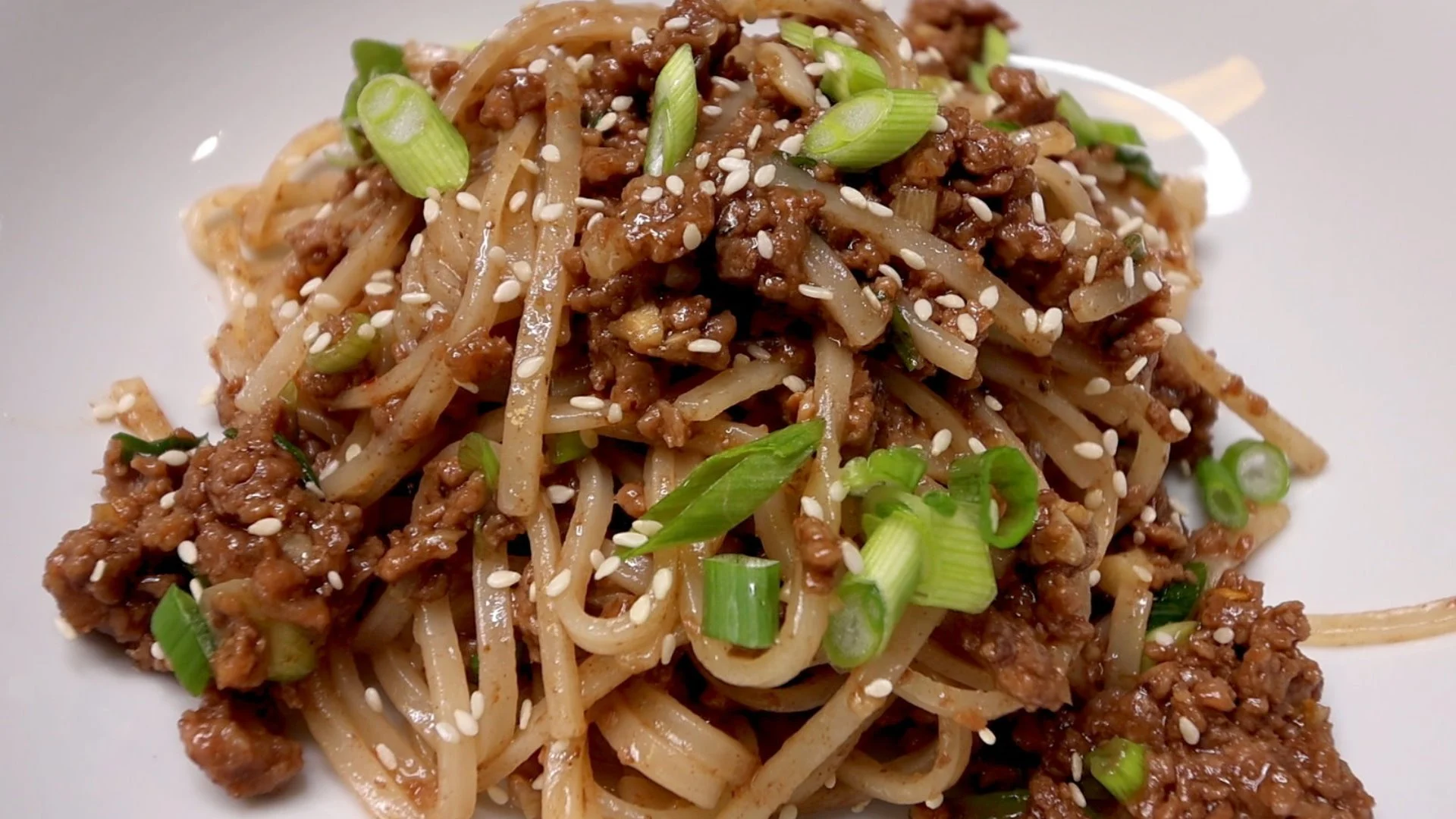SKINNY Mongolian Ground Beef Noodles