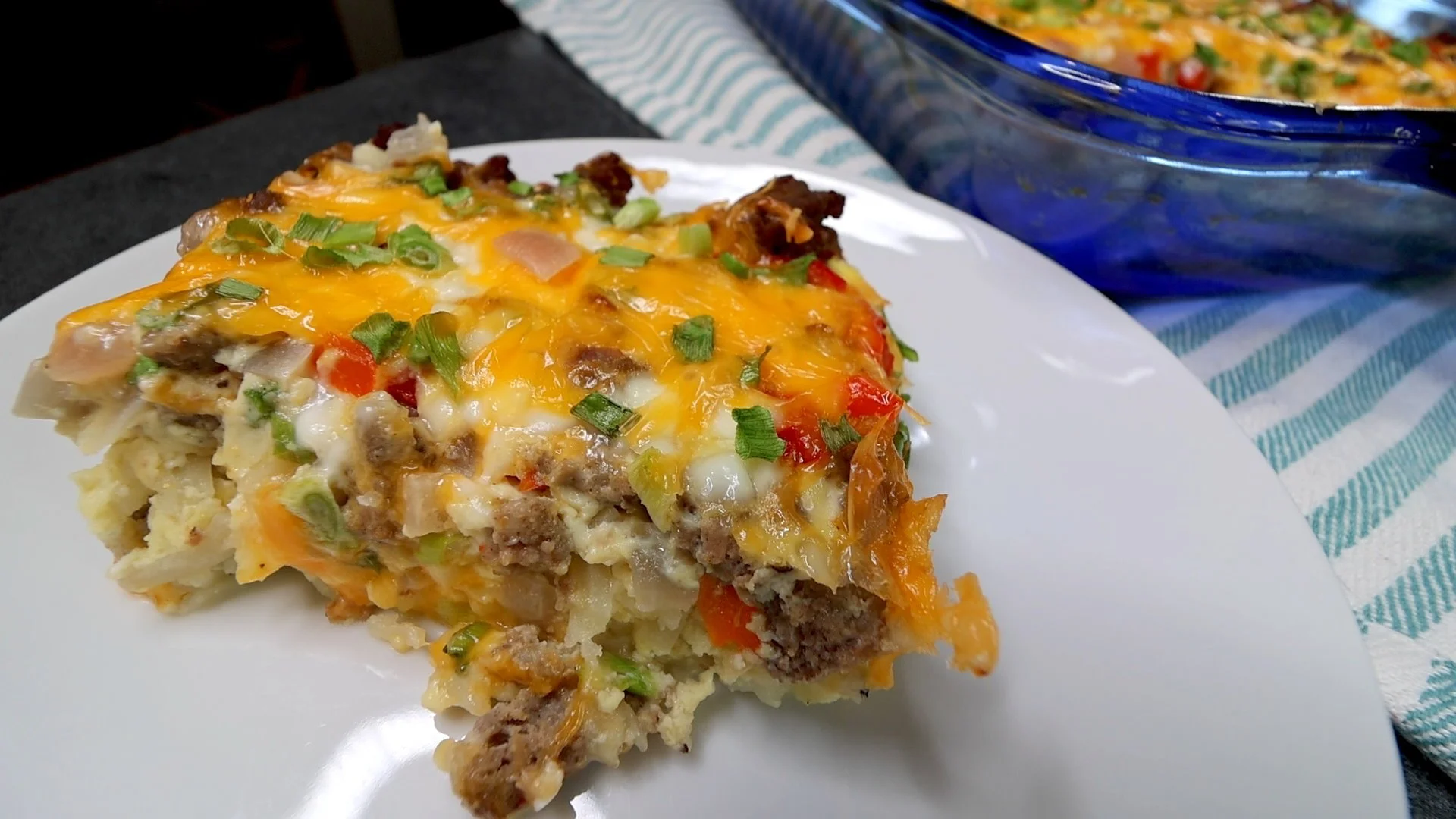 🌟PROTEIN PACKED!!🌟SKINNY Hashbrown Sausage Egg and Cheese Casserole🥚🧀🫑