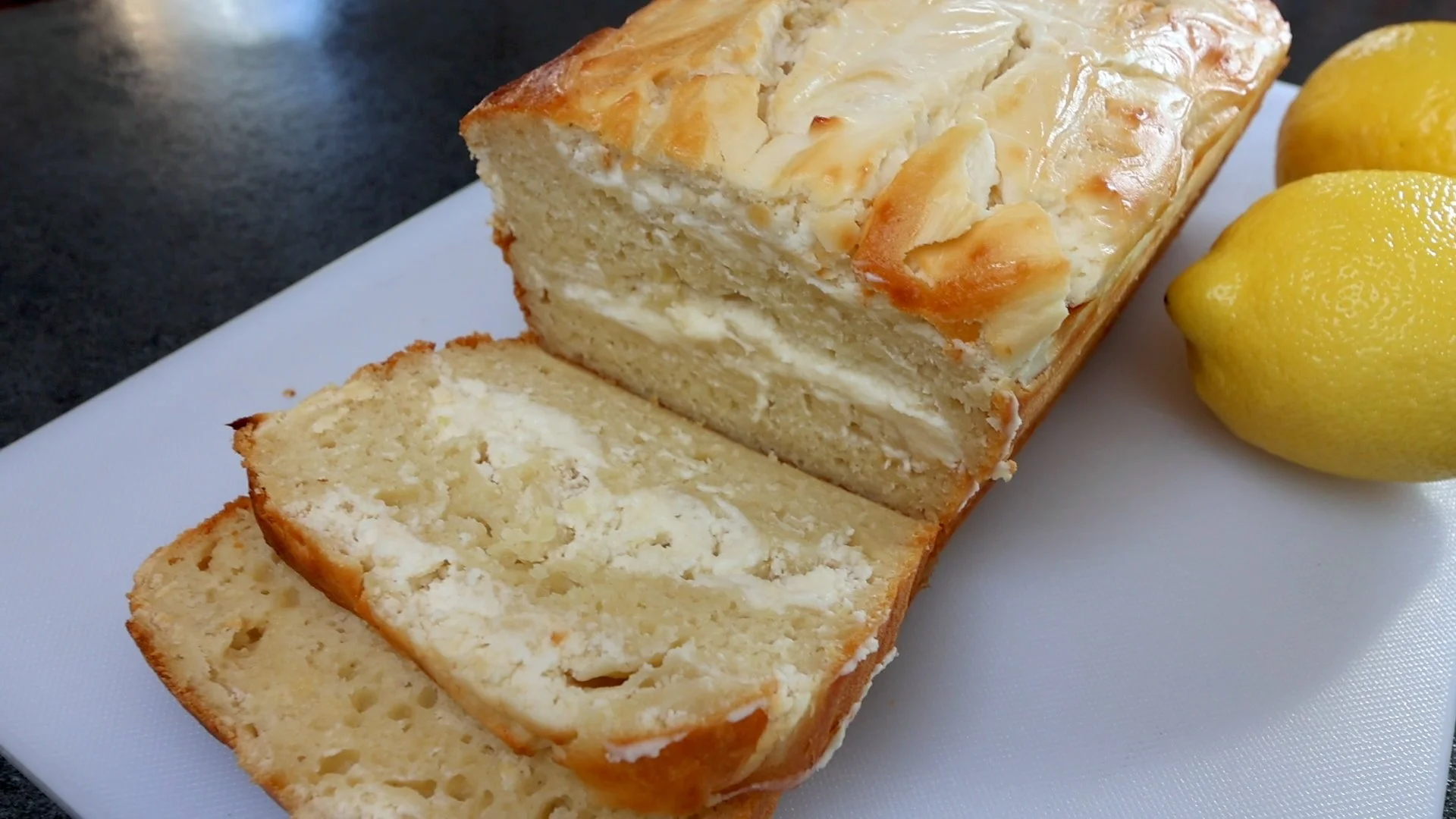 SKINNY Lemon Cream Cheese Loaf Cake🍋🍰