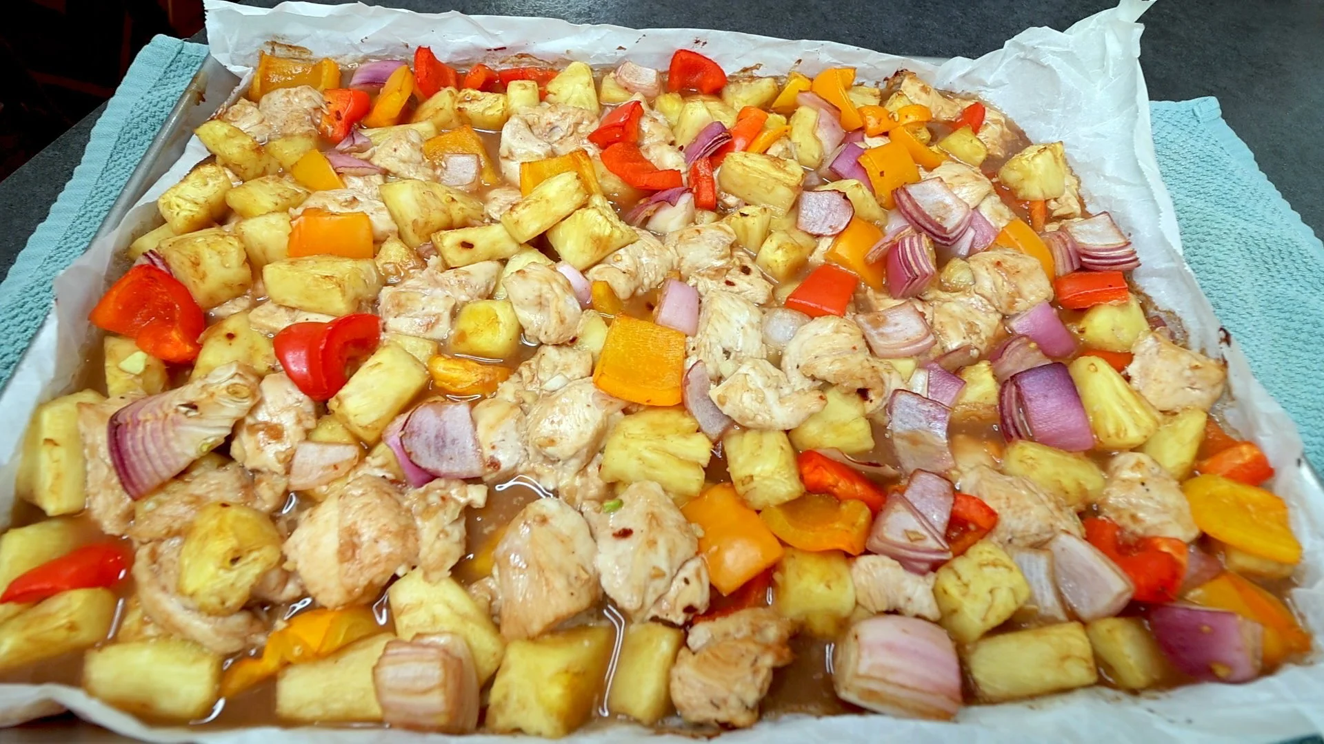 Sheet Pan Hawaiian Chicken🍍🍗🫑🧅