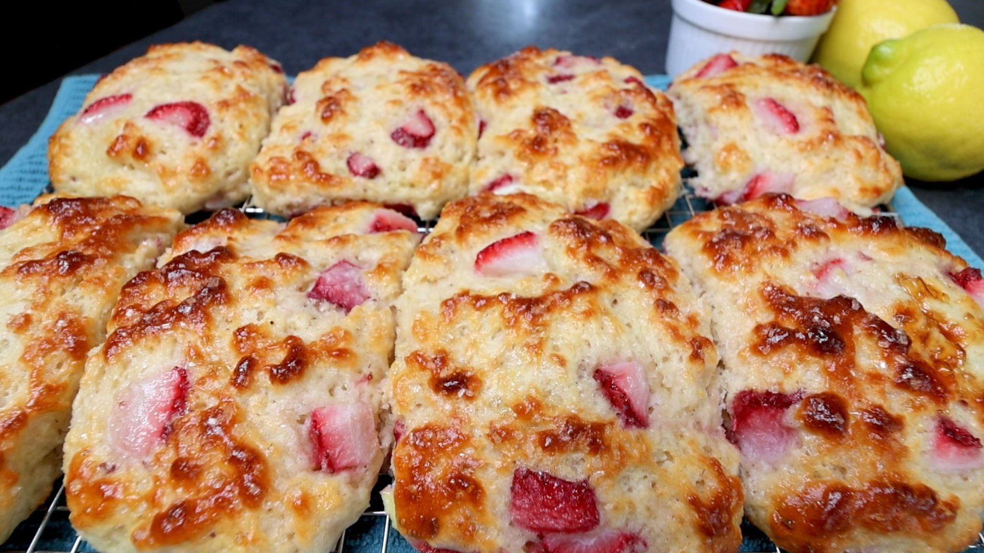 EASY PROTEIN Strawberry Lemon Scones🍓🍋🌞