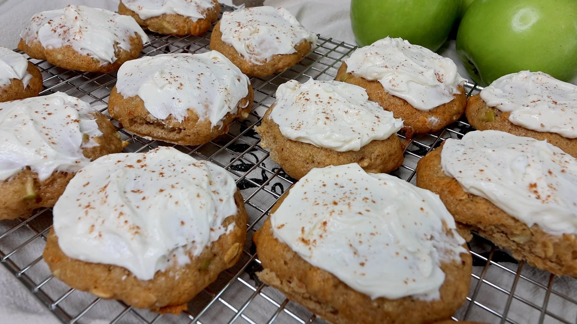 Apple Spice Cookies with Cream Cheese Frosting!🍏🍎