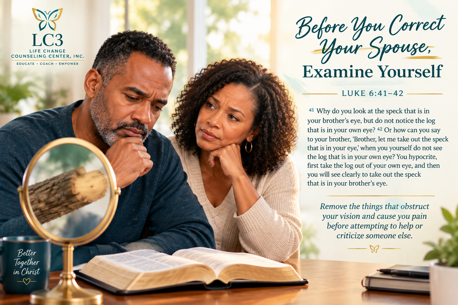 Before You Correct Your Spouse, Examine Yourself