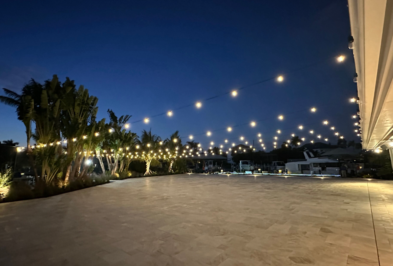 Sarasota Holiday Lighting - Lighting experts in Sarasota Florida  - Roofline, Palm tree and house Lighting, events lighting 